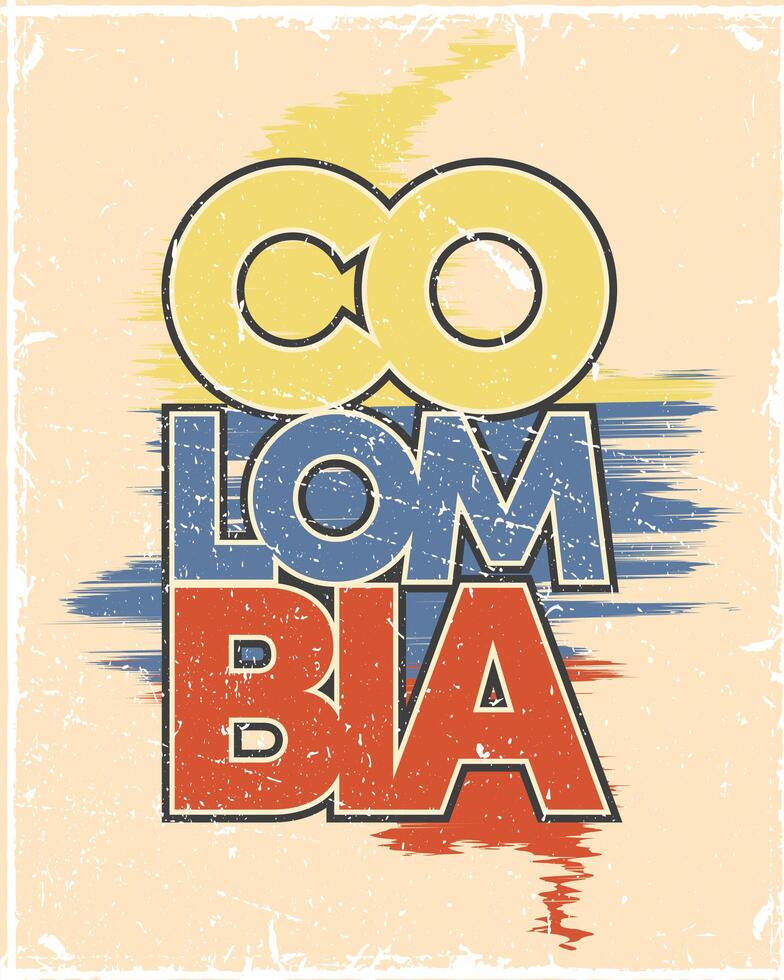 colombia map with flag vector