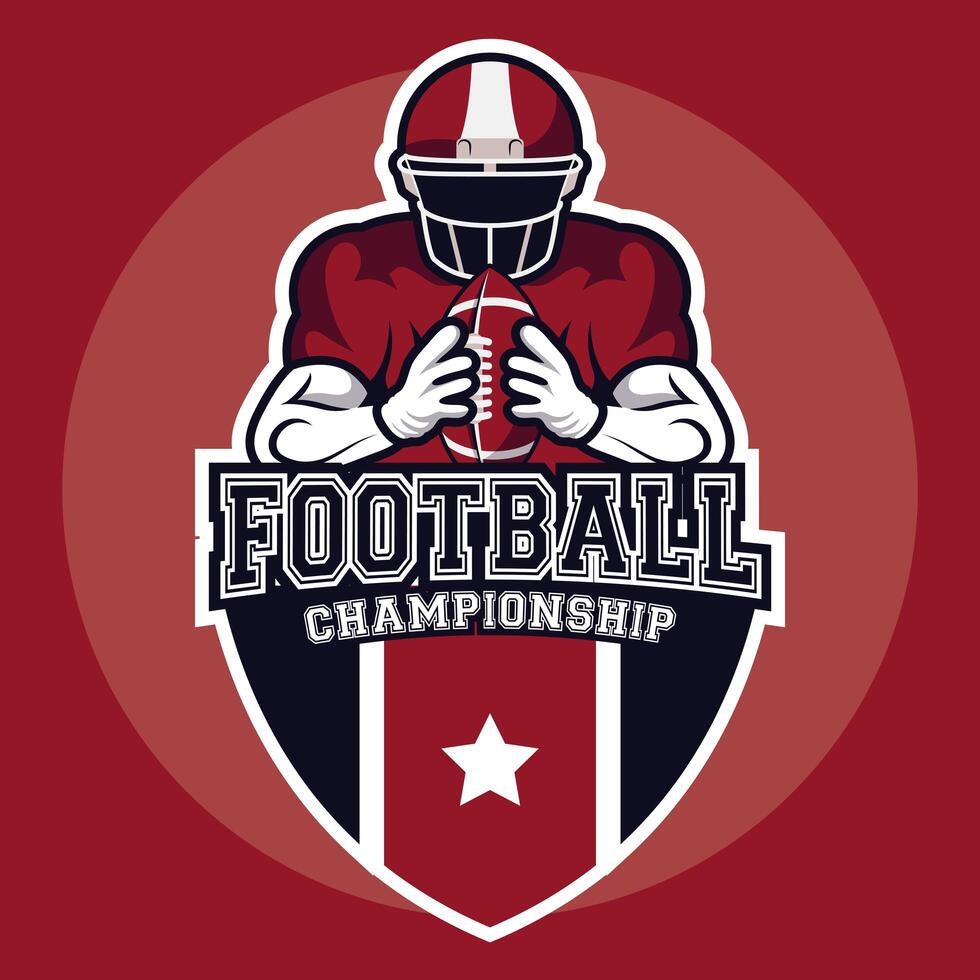 american football emblem vector