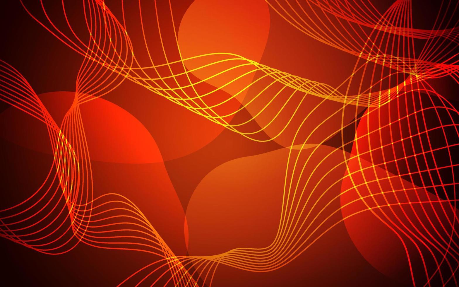 Abstract gradient red wavy lines background vector