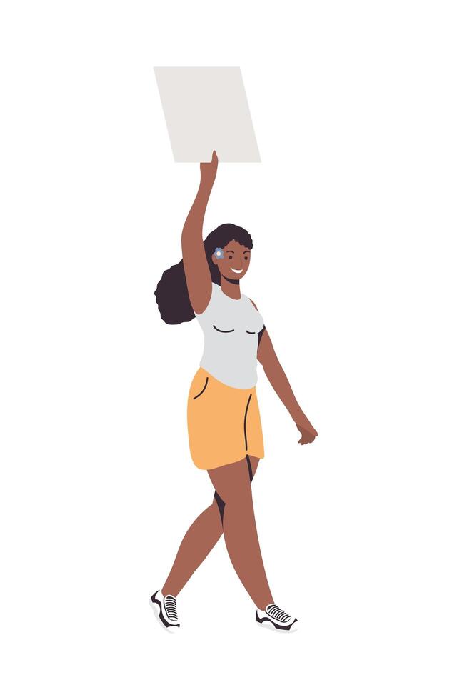 afro female activist vector