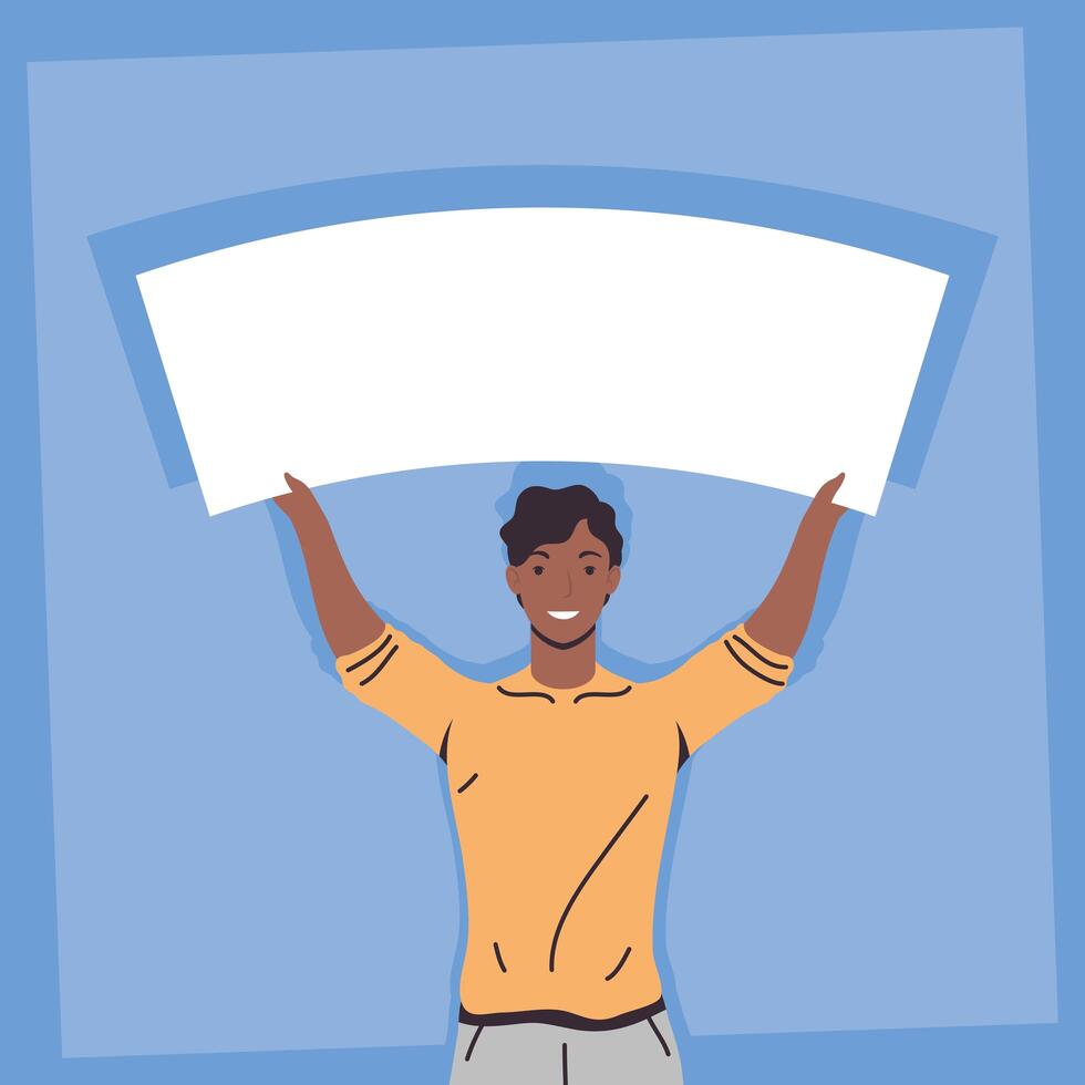 afro male protester vector