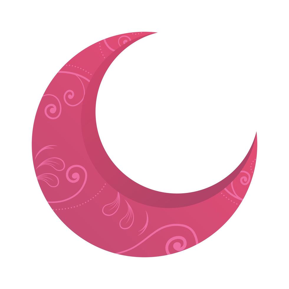 fucshia crescent moon vector