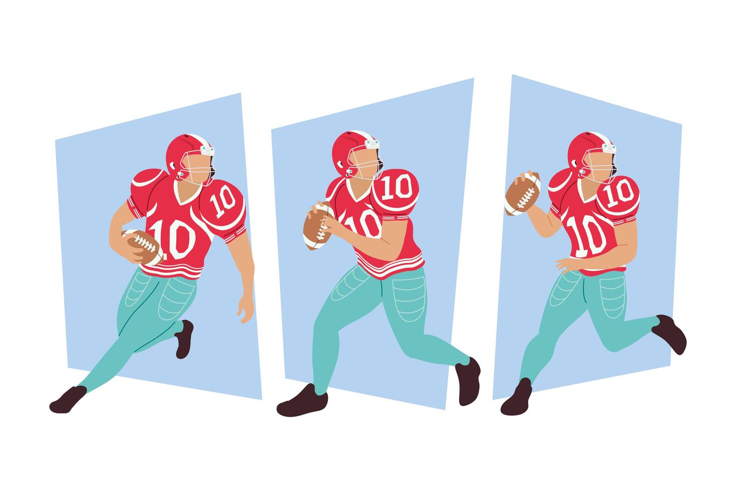 three american football players vector