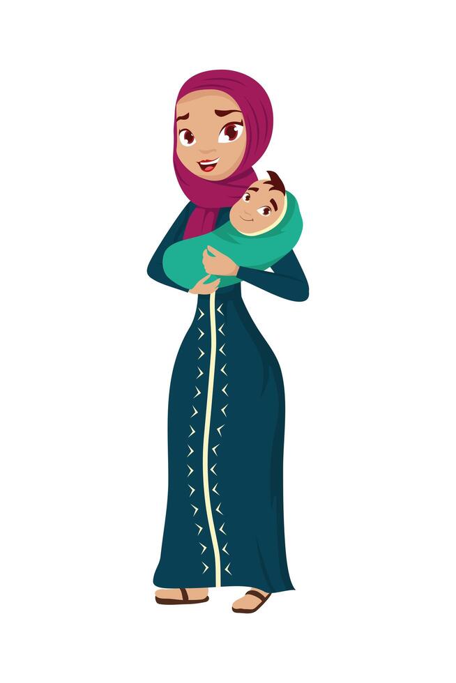 personaje de madre musulmana vector