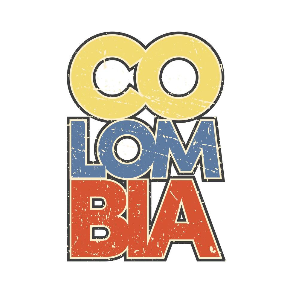 colombia flag in lettering vector