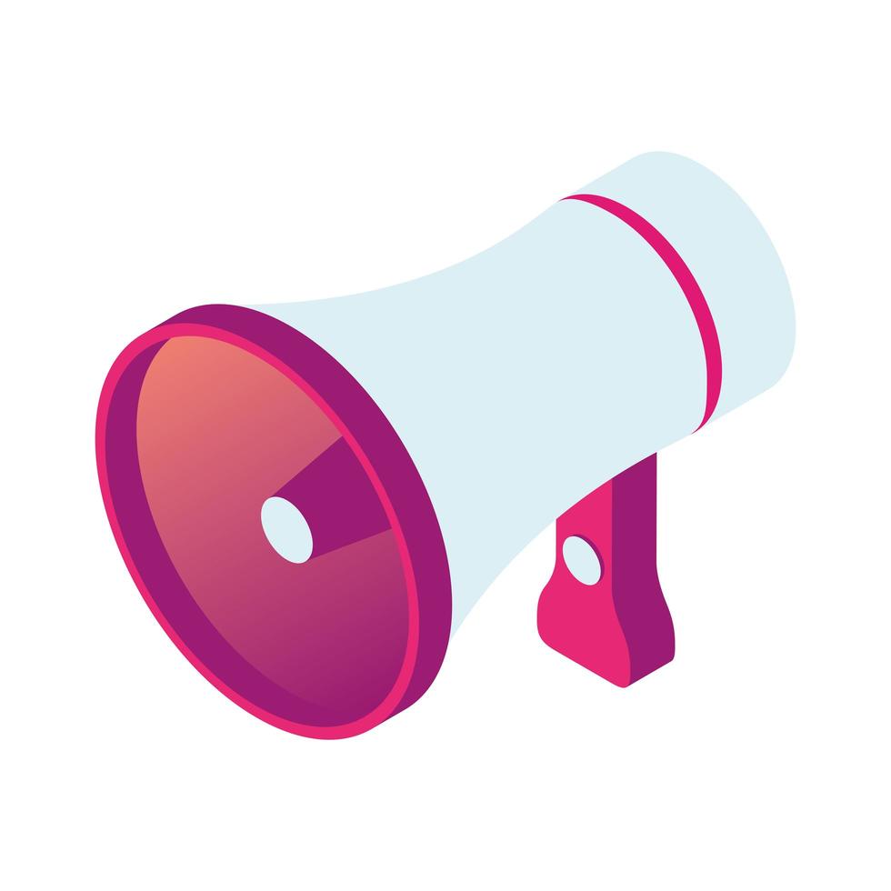 megaphone sound isometric vector