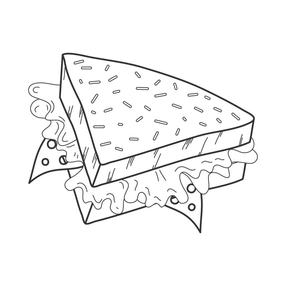 sandwich one line food vector