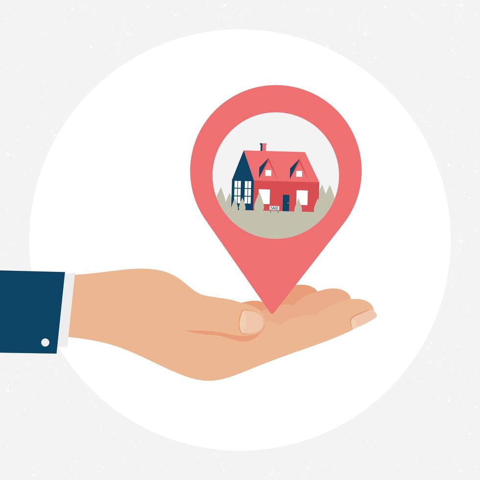 hand lifting house vector