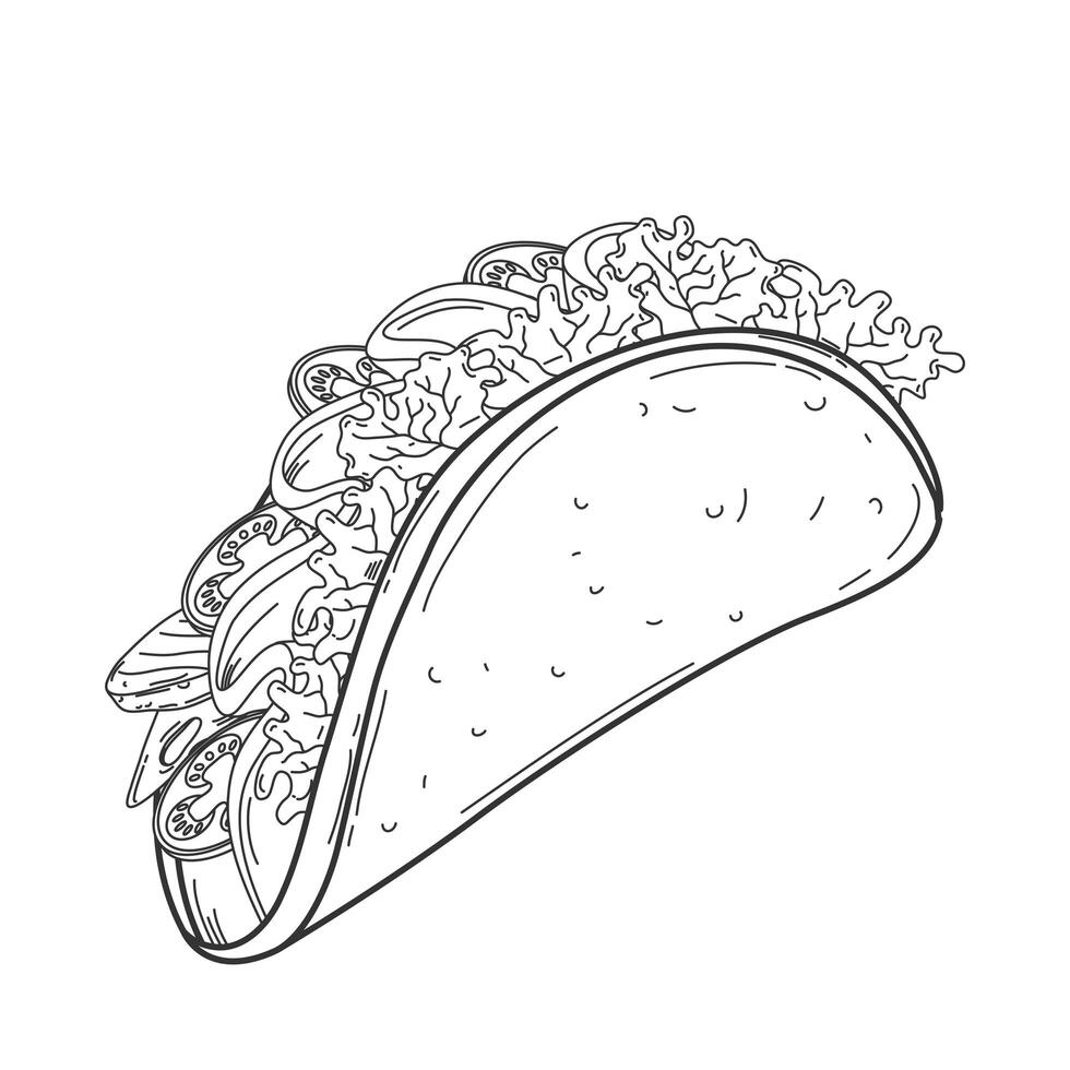 one line food vector
