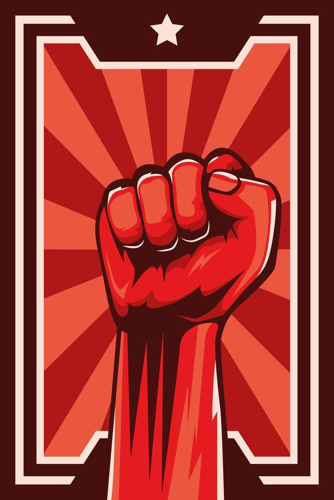 hand fist revolution poster vector