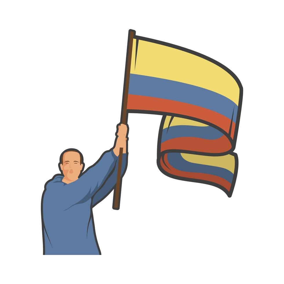 colombiano con bandera vector