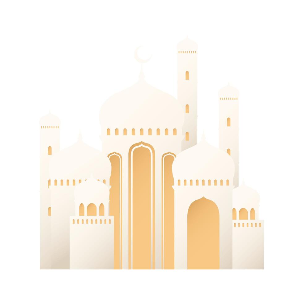 mosque building front vector