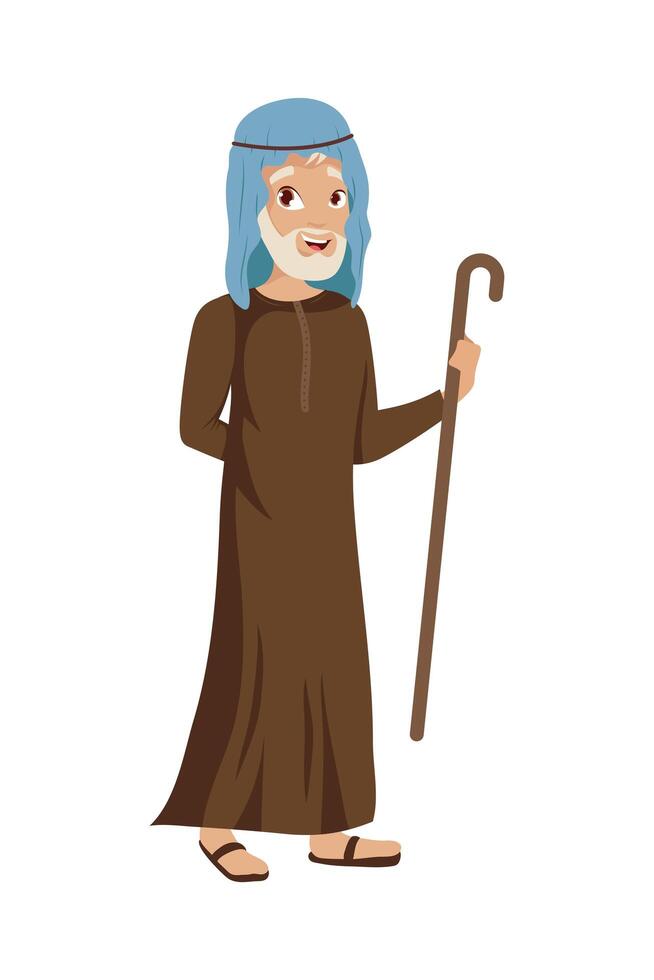 muslim old man vector