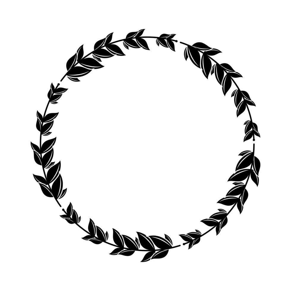 silueta de corona de laurel circular vector