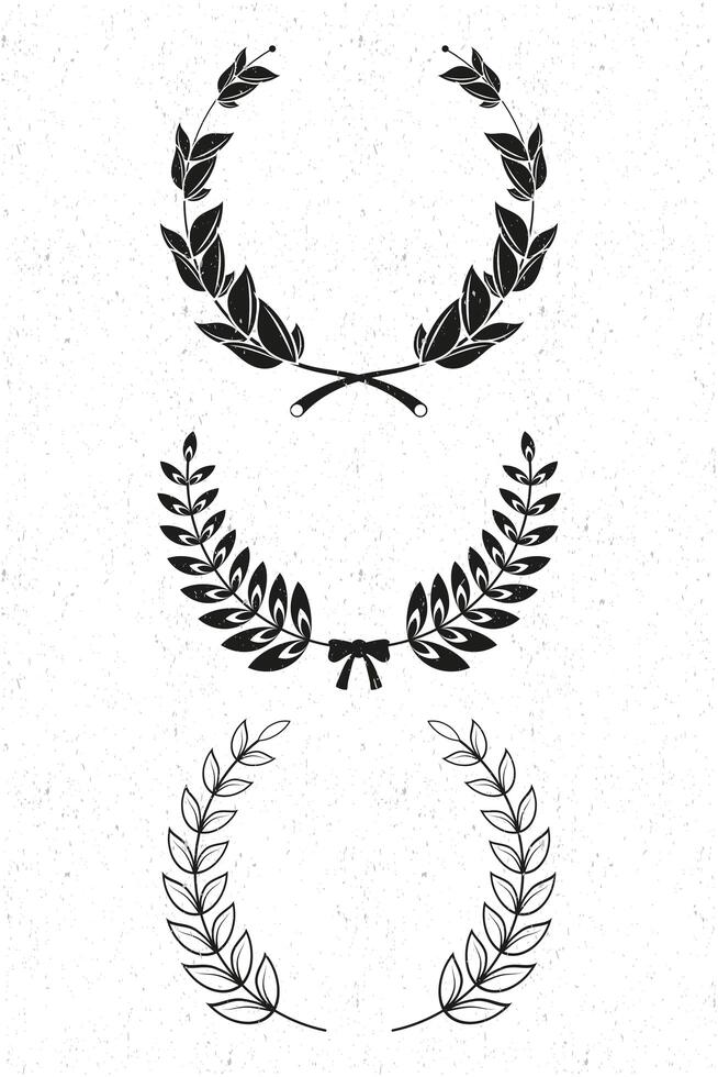 three laurel wreaths vector
