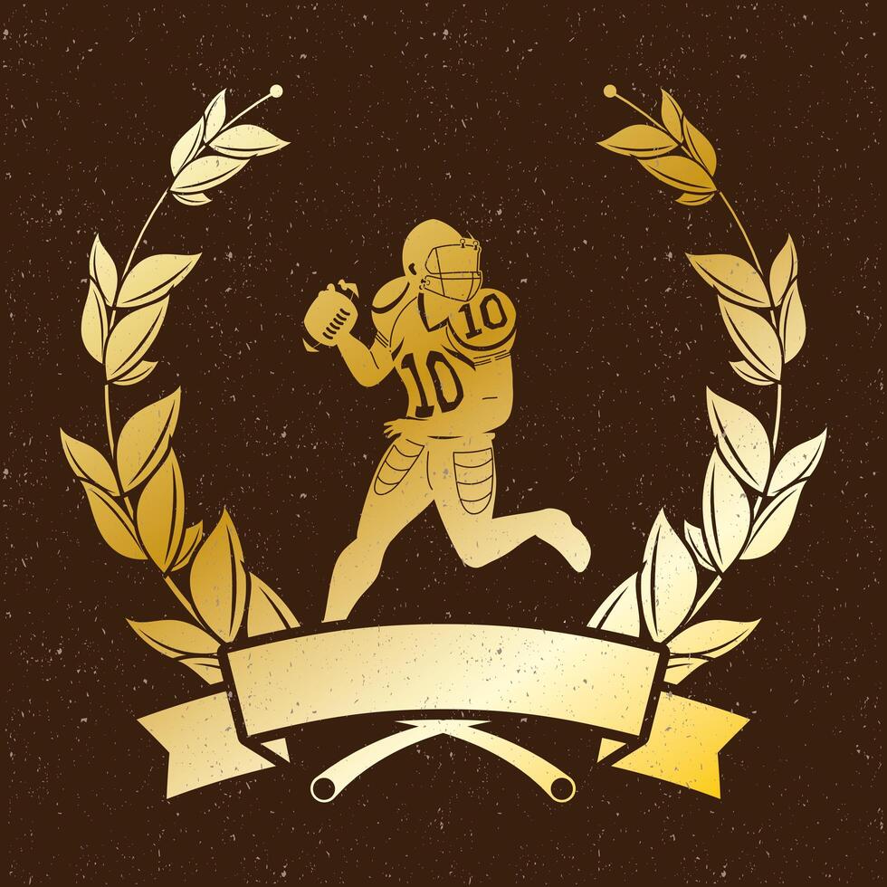 american football laurel wreath vector
