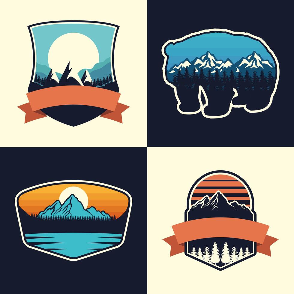 adventure four emblems vector