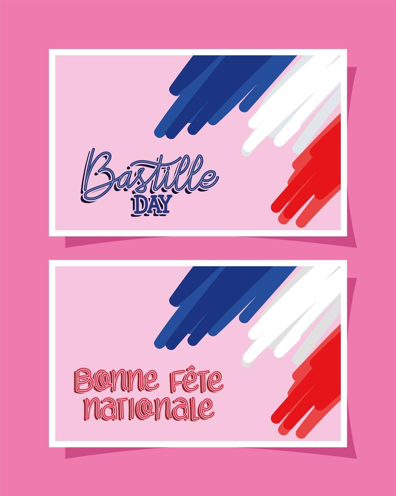 bastille day postcards vector