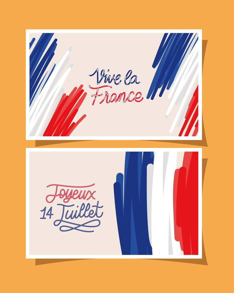 set of 14 juillet banners vector