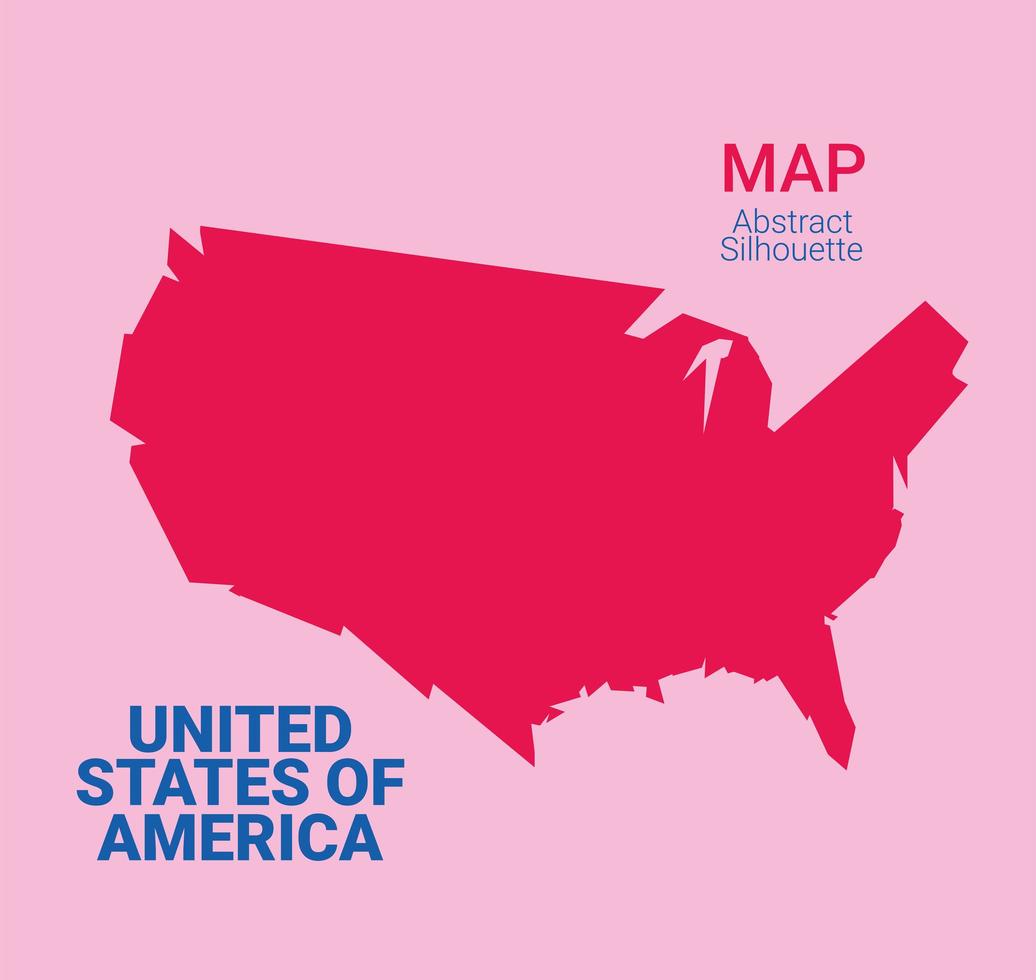 silueta de mapa de estados unidos vector