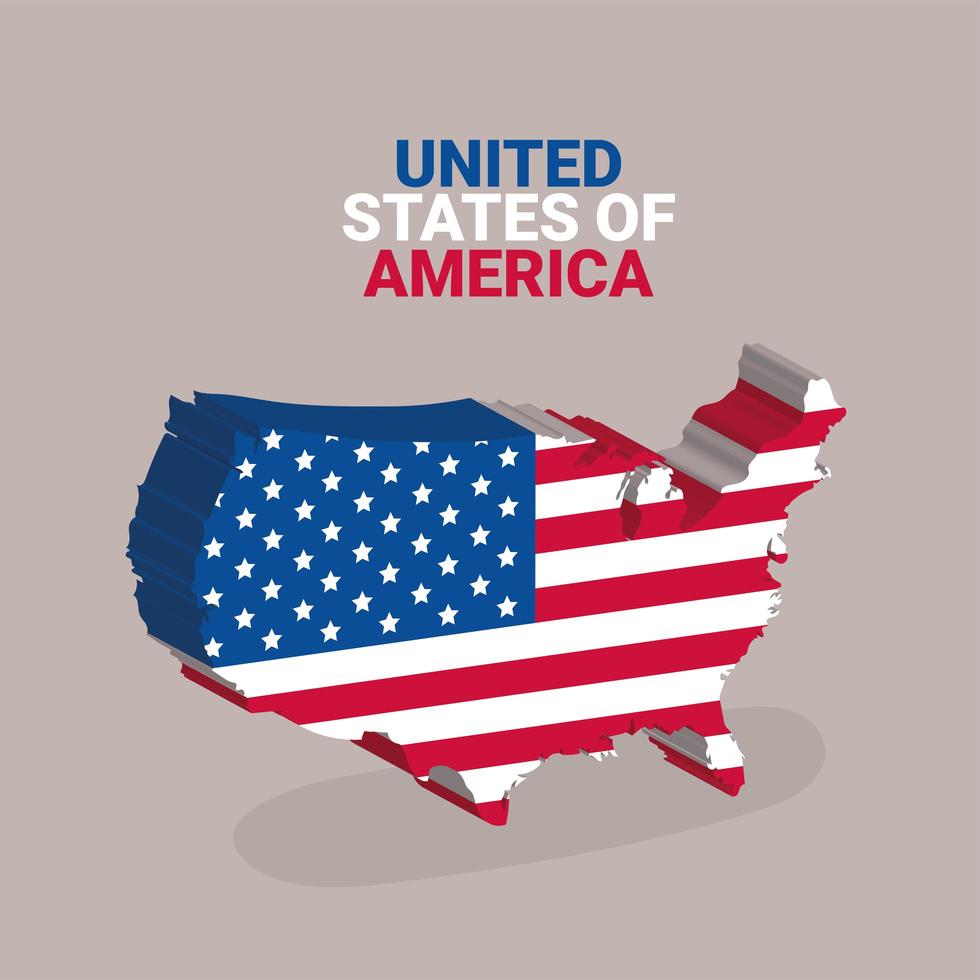 3d illustration of usa vector