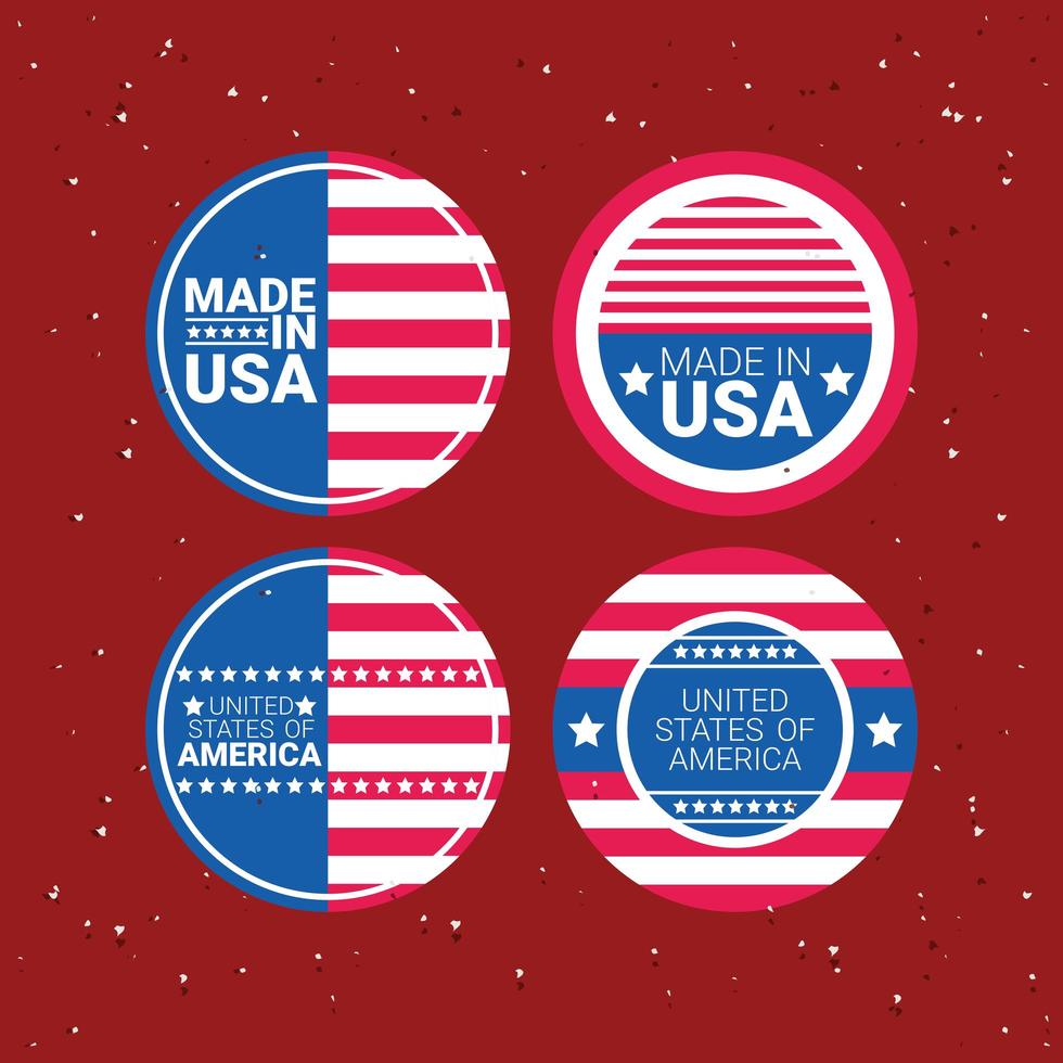 labels of usa vector