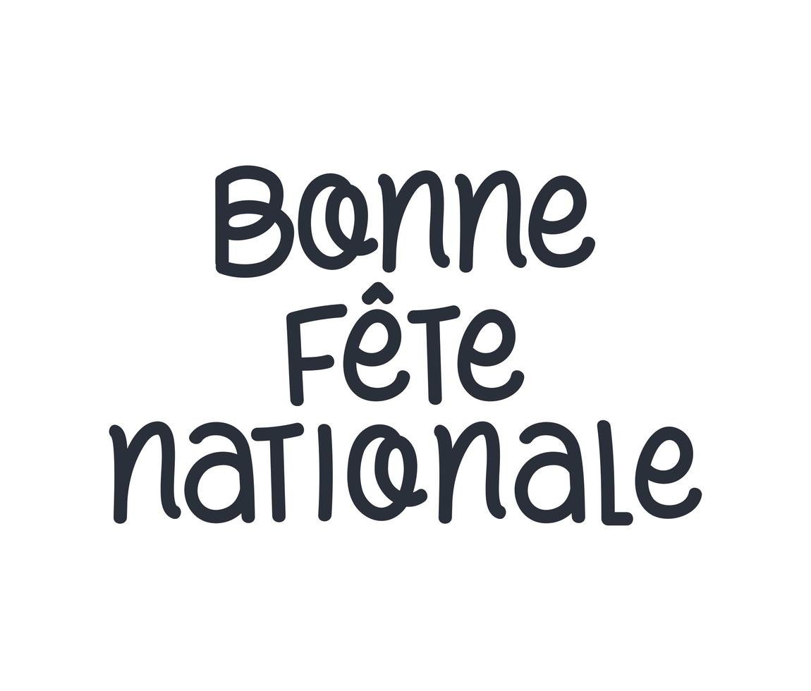 bonne fete nationale letras vector