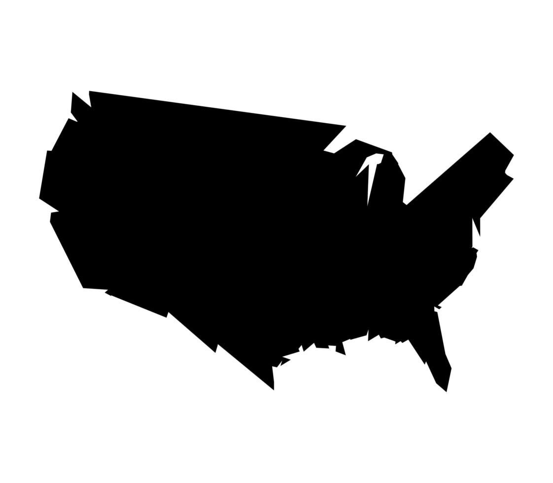 mapa de silueta de estados unidos vector