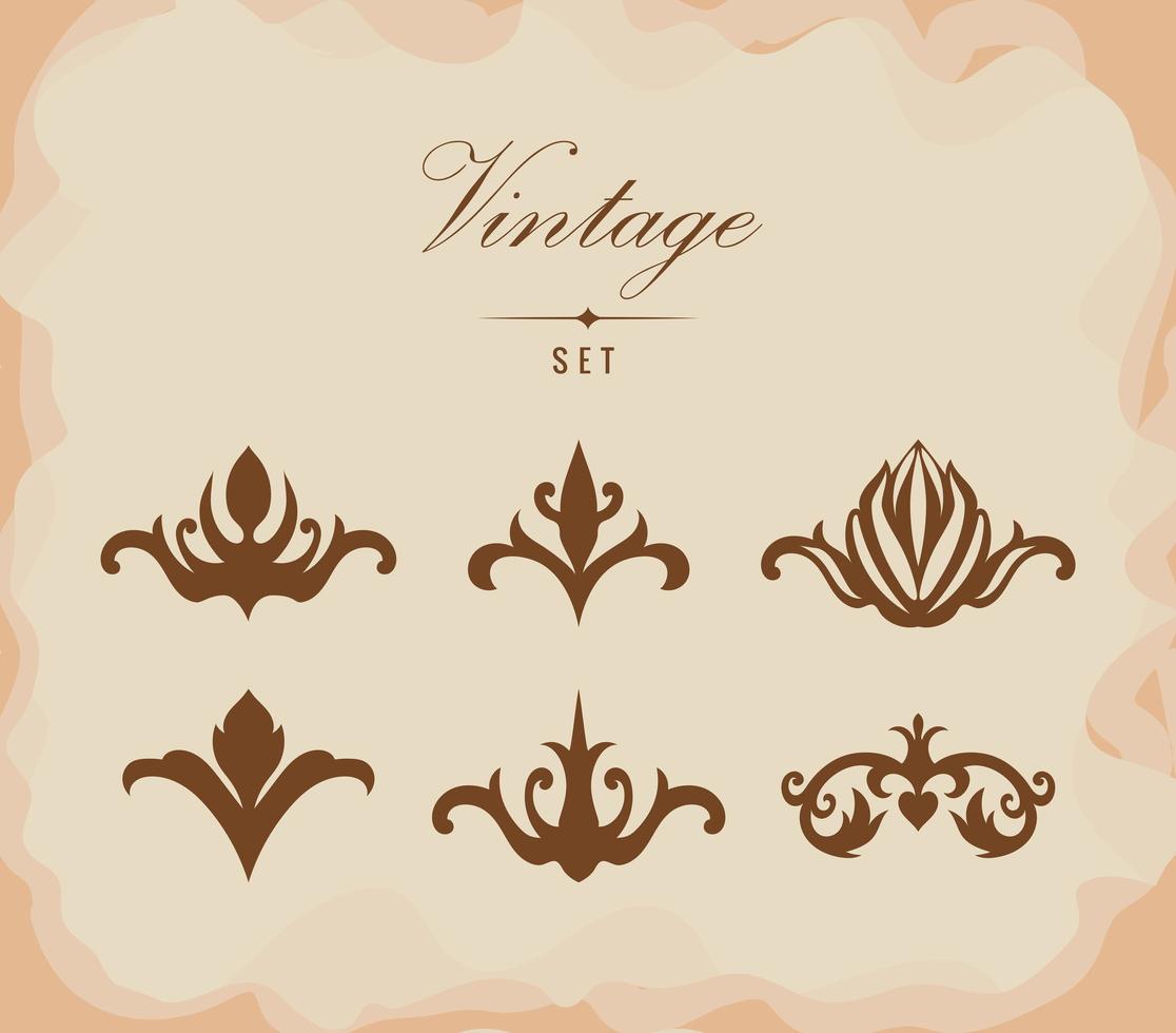 vintage frame set vector