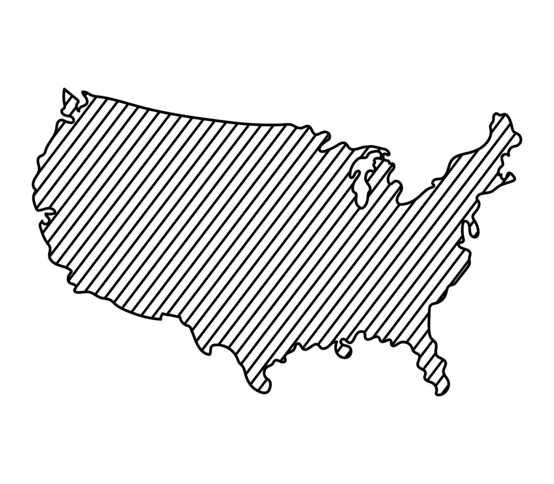 Representación del mapa de Estados Unidos vector