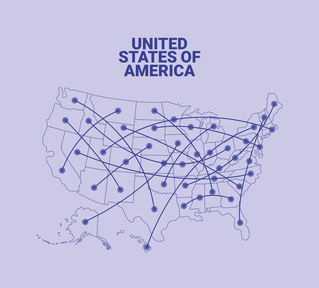 map united states america vector