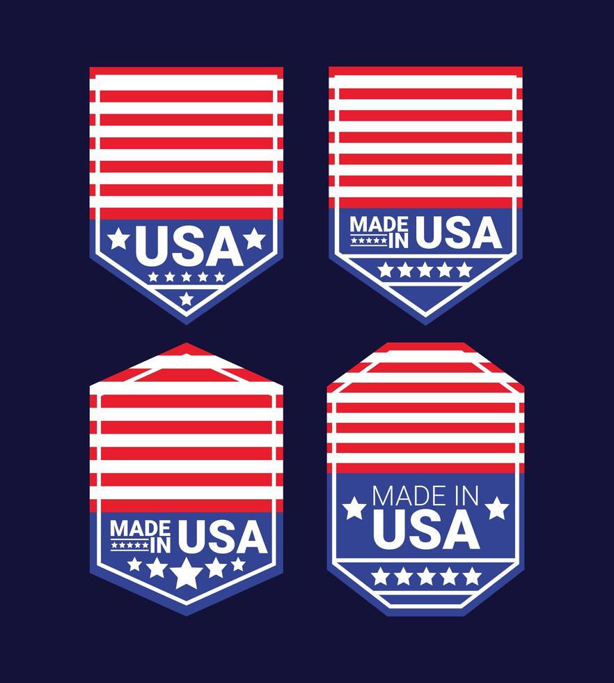 four usa stamps vector