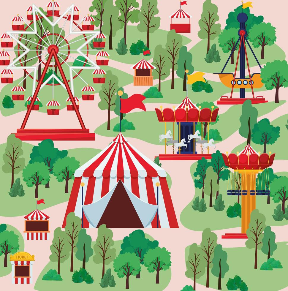 amusement park design vector