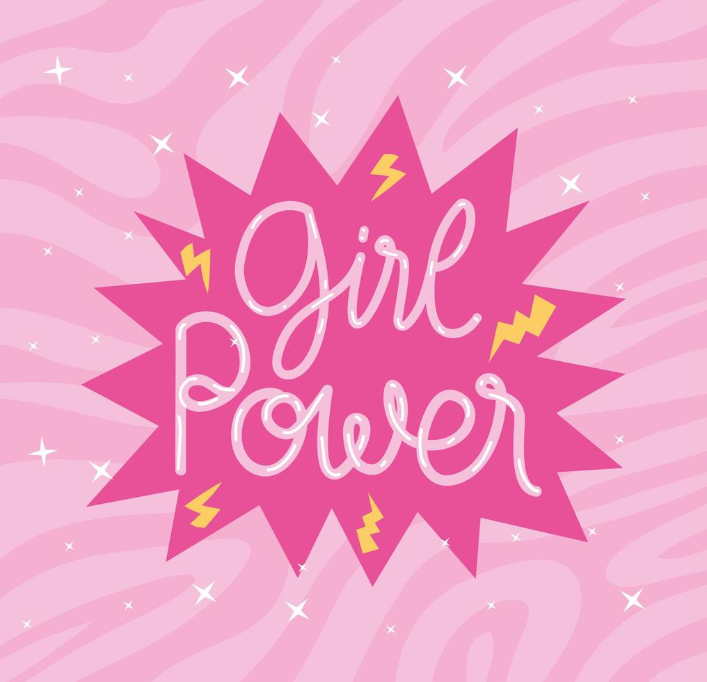 girl power phrase vector