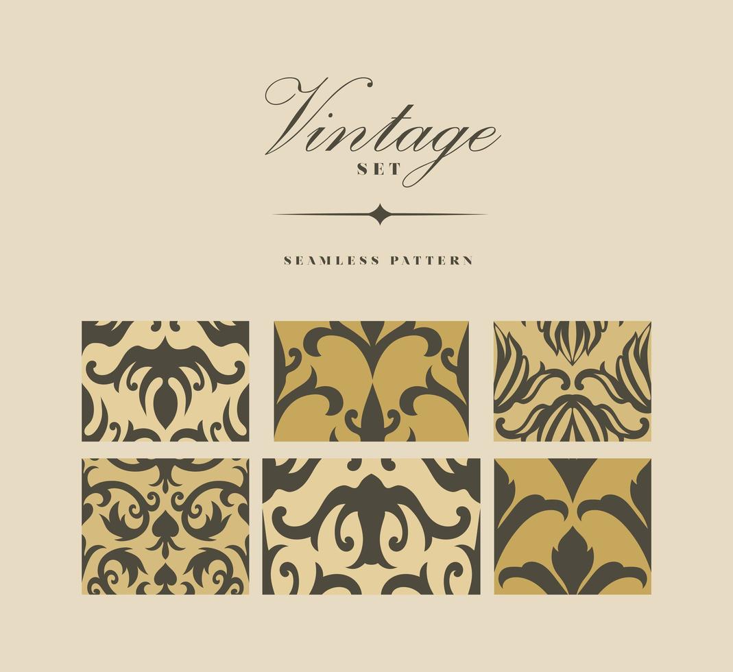 vintage seamless patterns vector