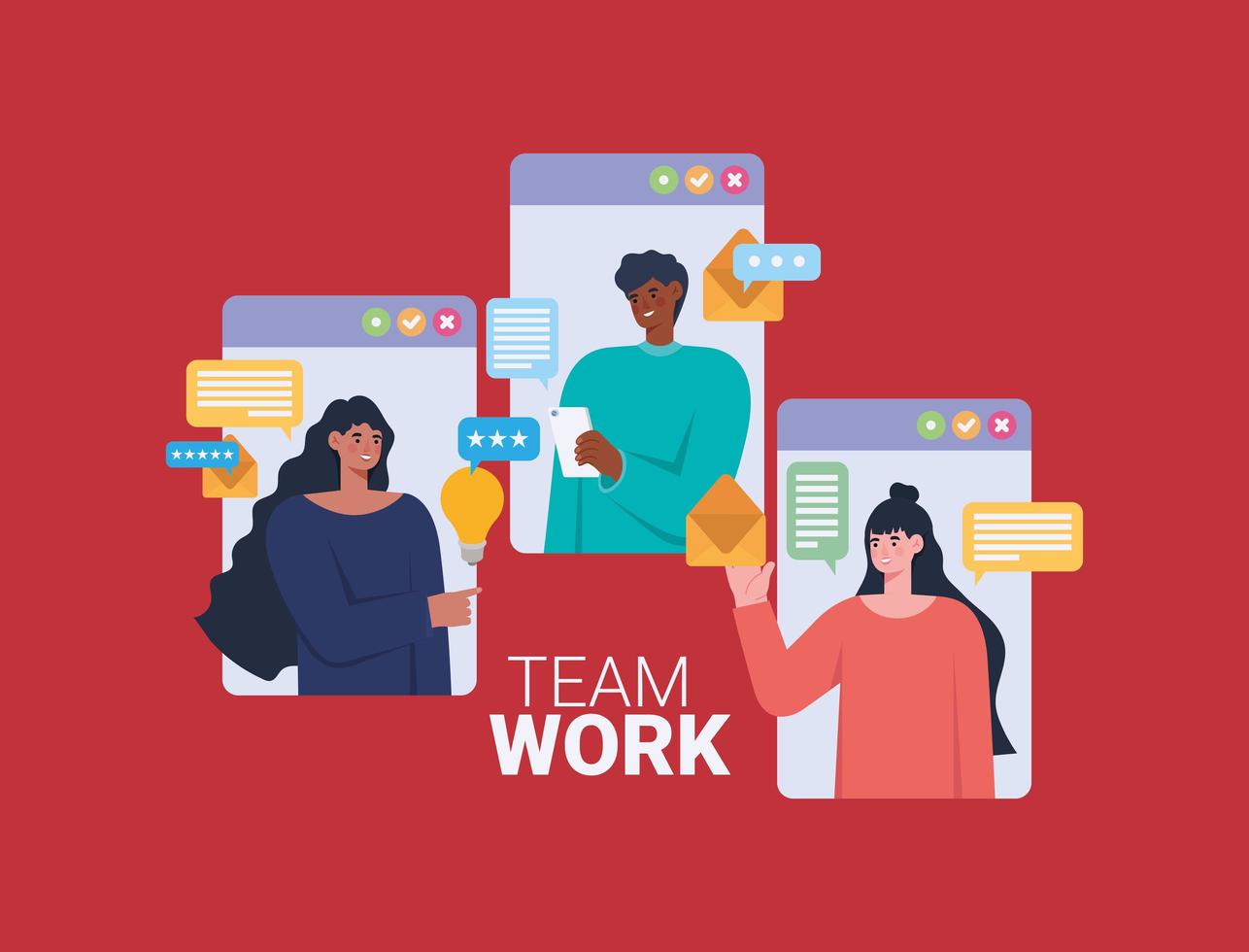 team work poster vector