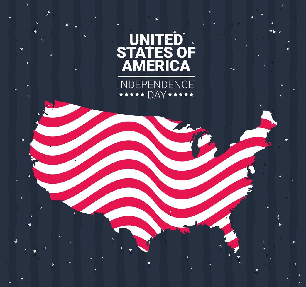 map with USA flag vector