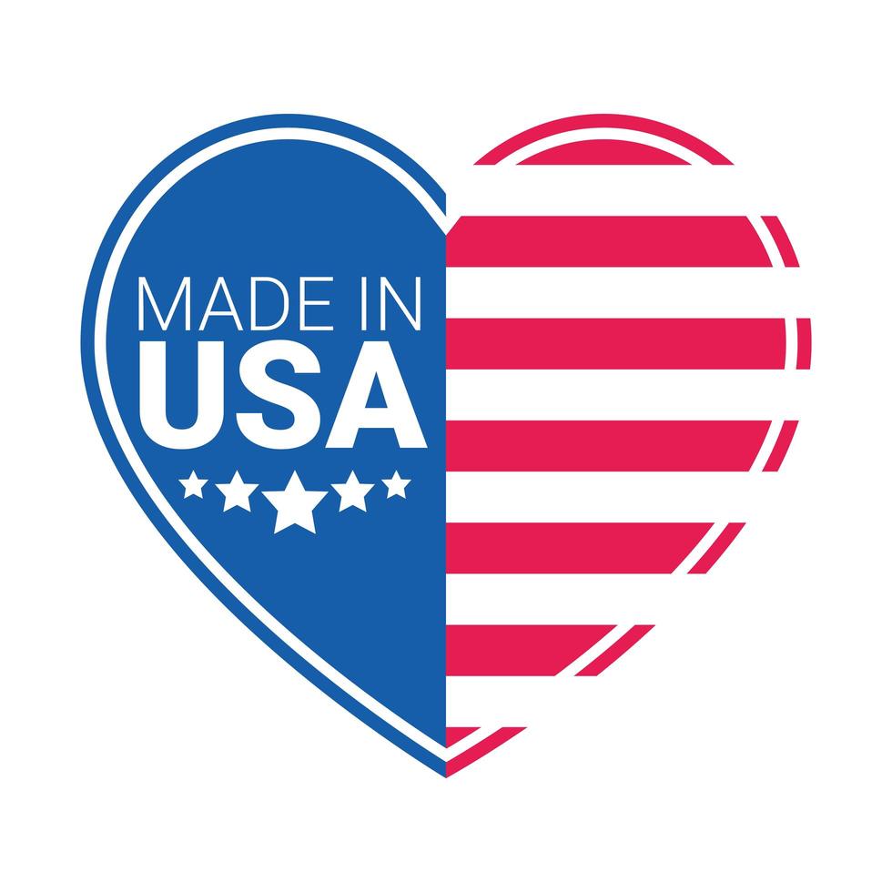 usa heart banner vector