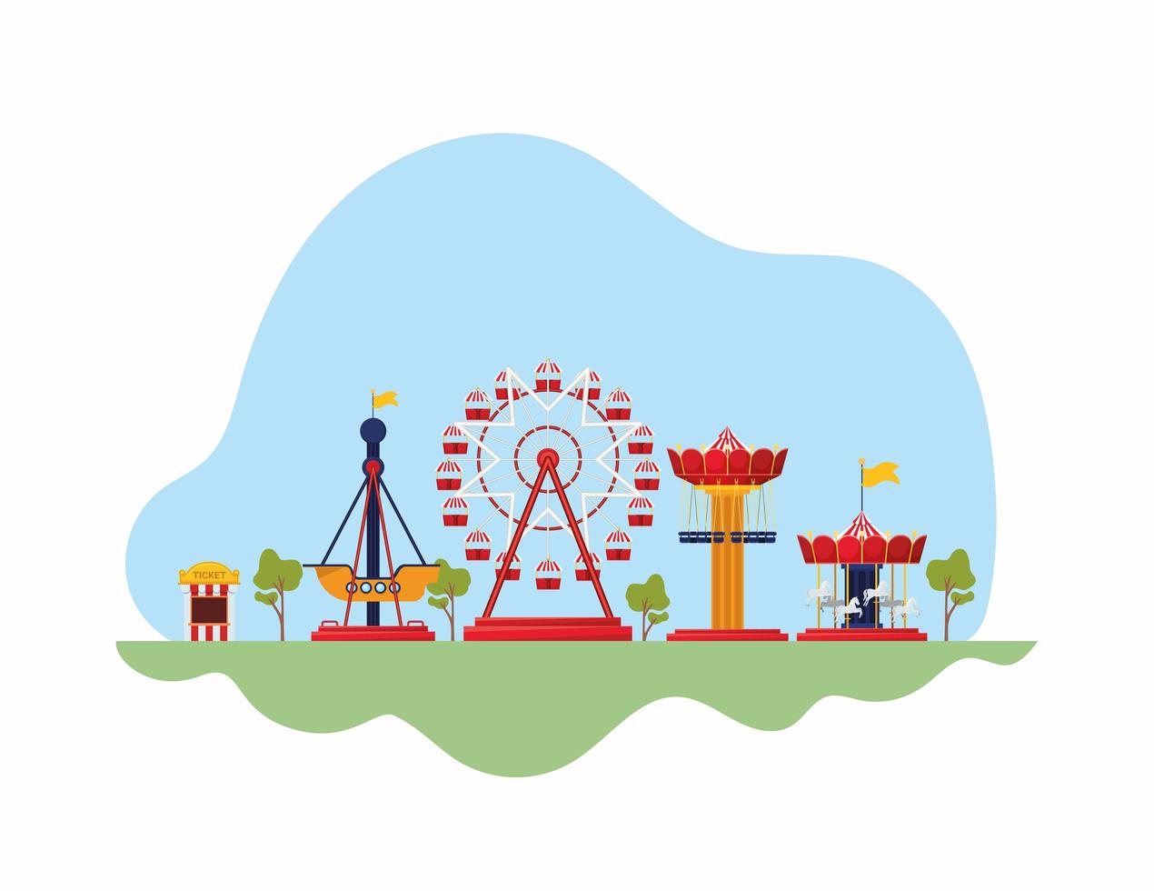 attractions and carnival vector