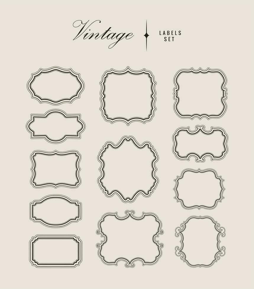 vintage labels pack vector