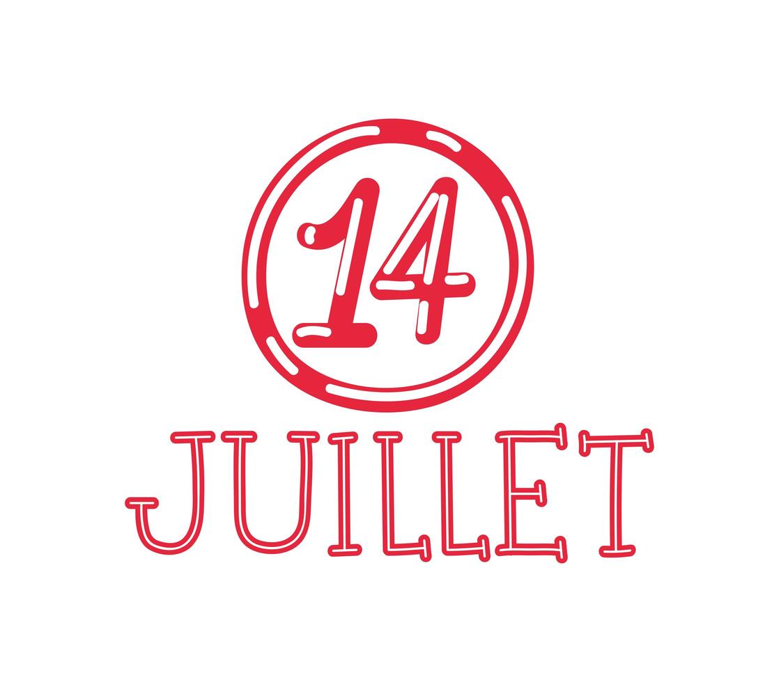 red 14 juillet quote vector