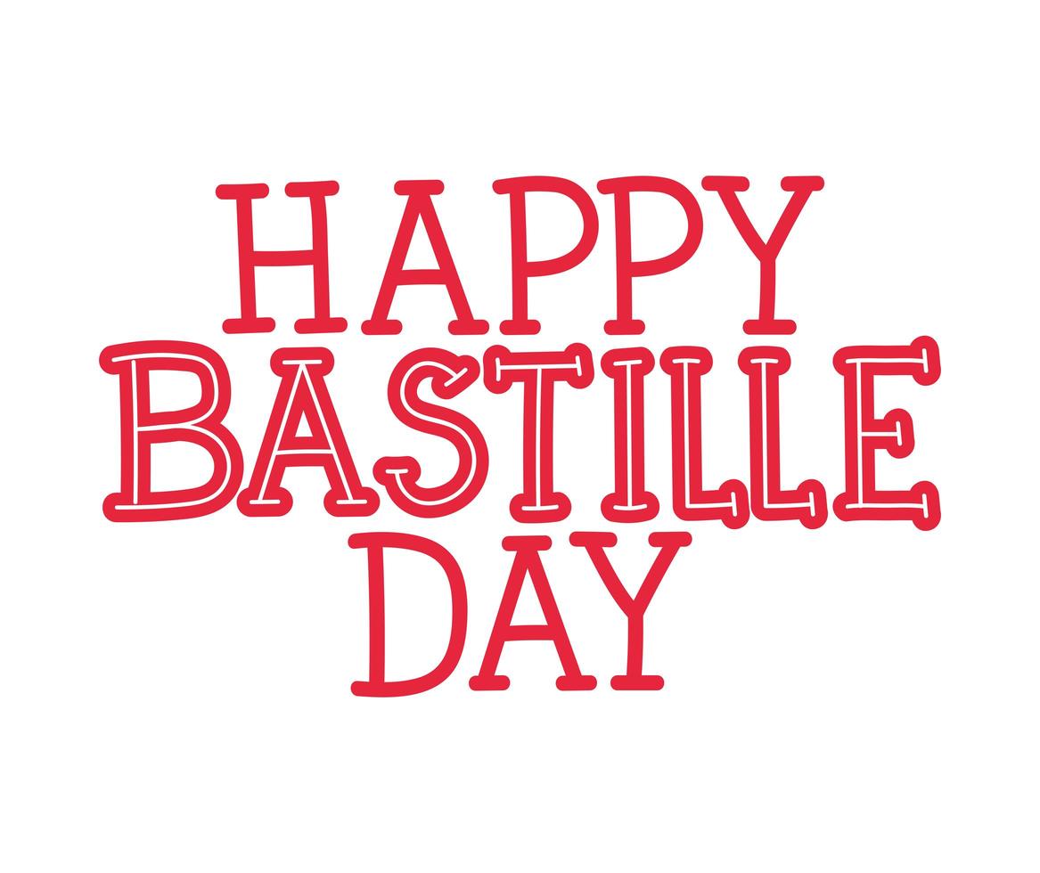 happy bastille day letters vector