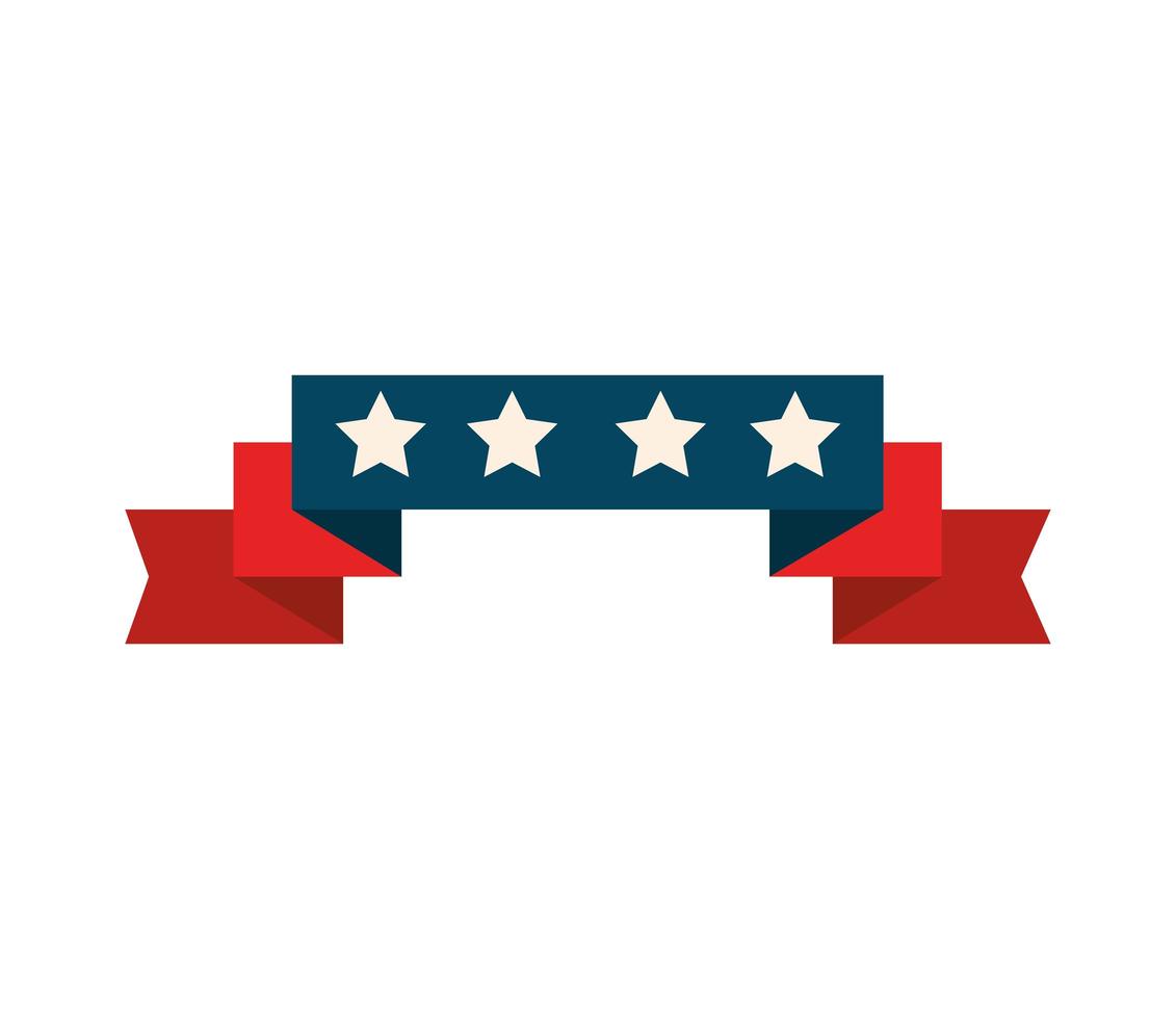 ribbon with stars emblem vector