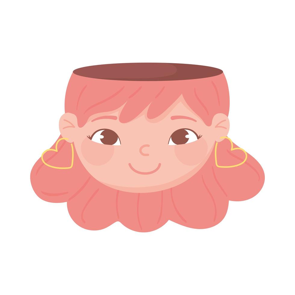 happy girl face vector