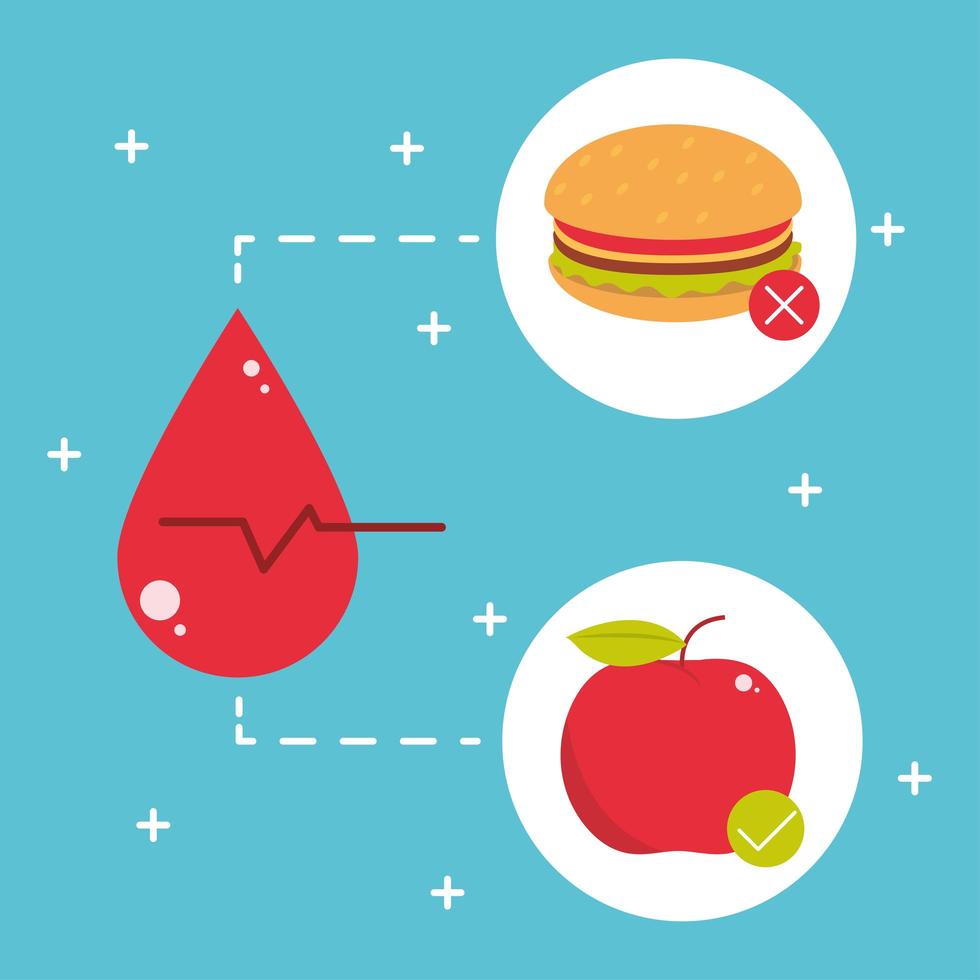diabetes health food vector
