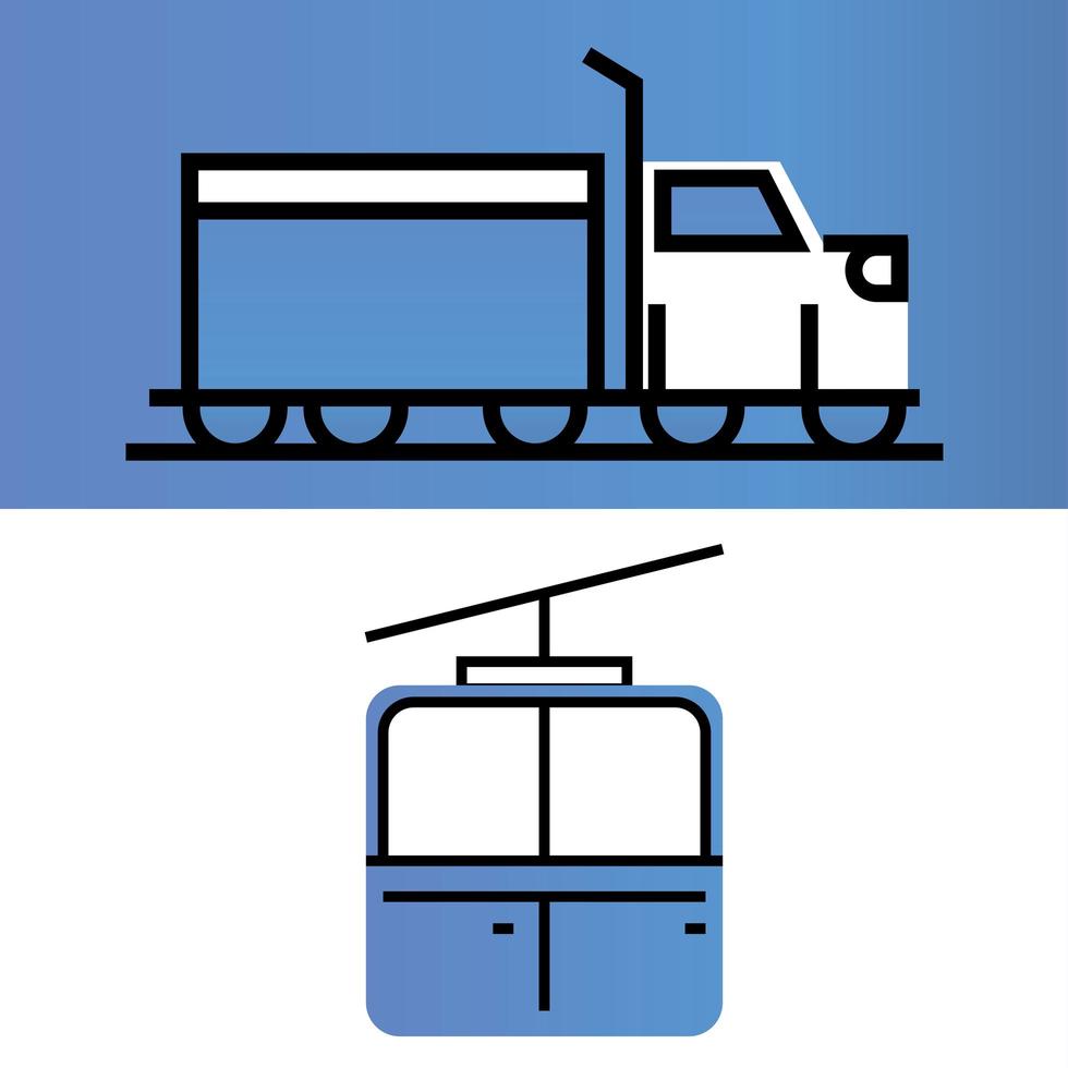 transporte de camiones por teleférico vector