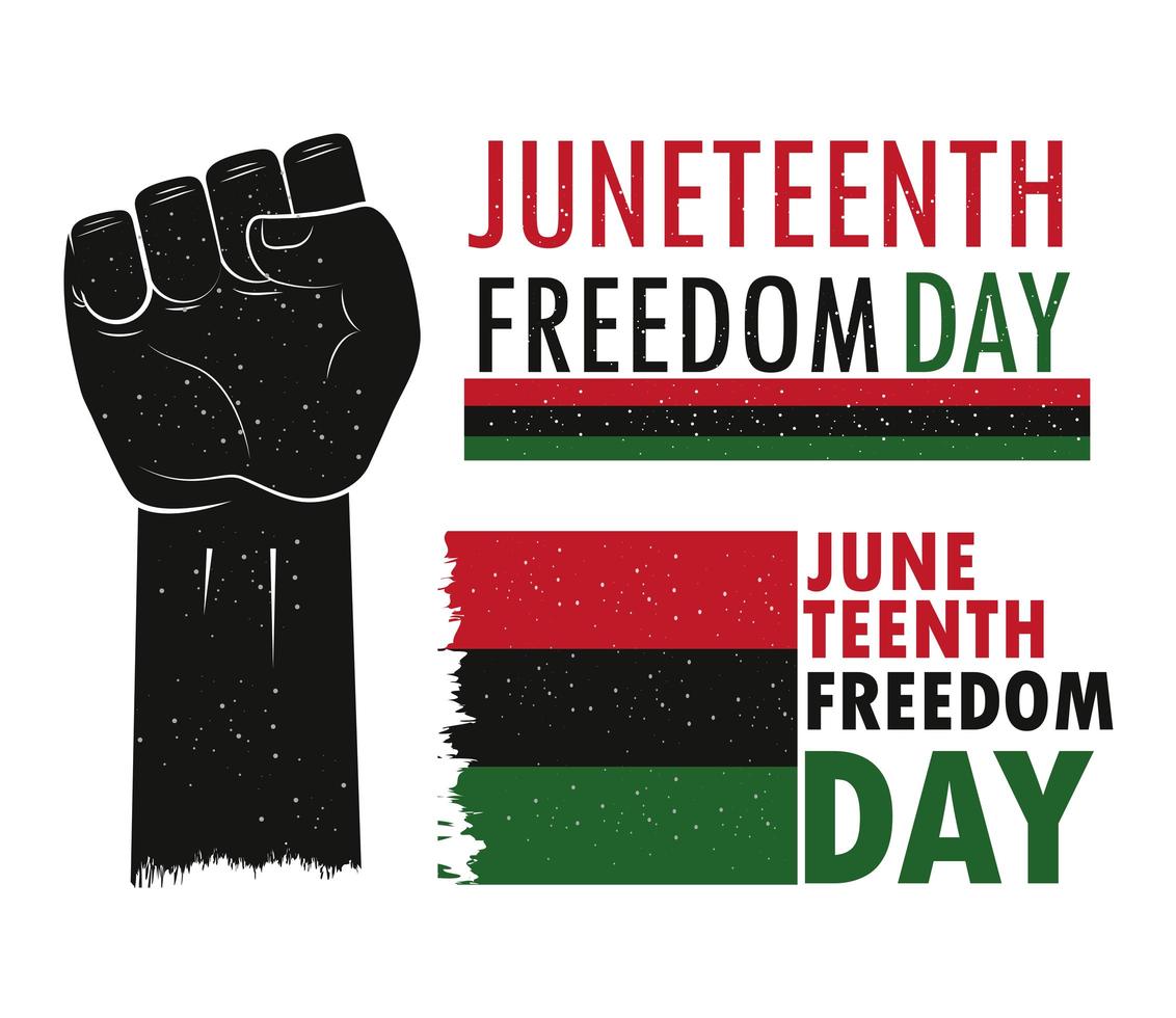 juneteenth freedom icons vector