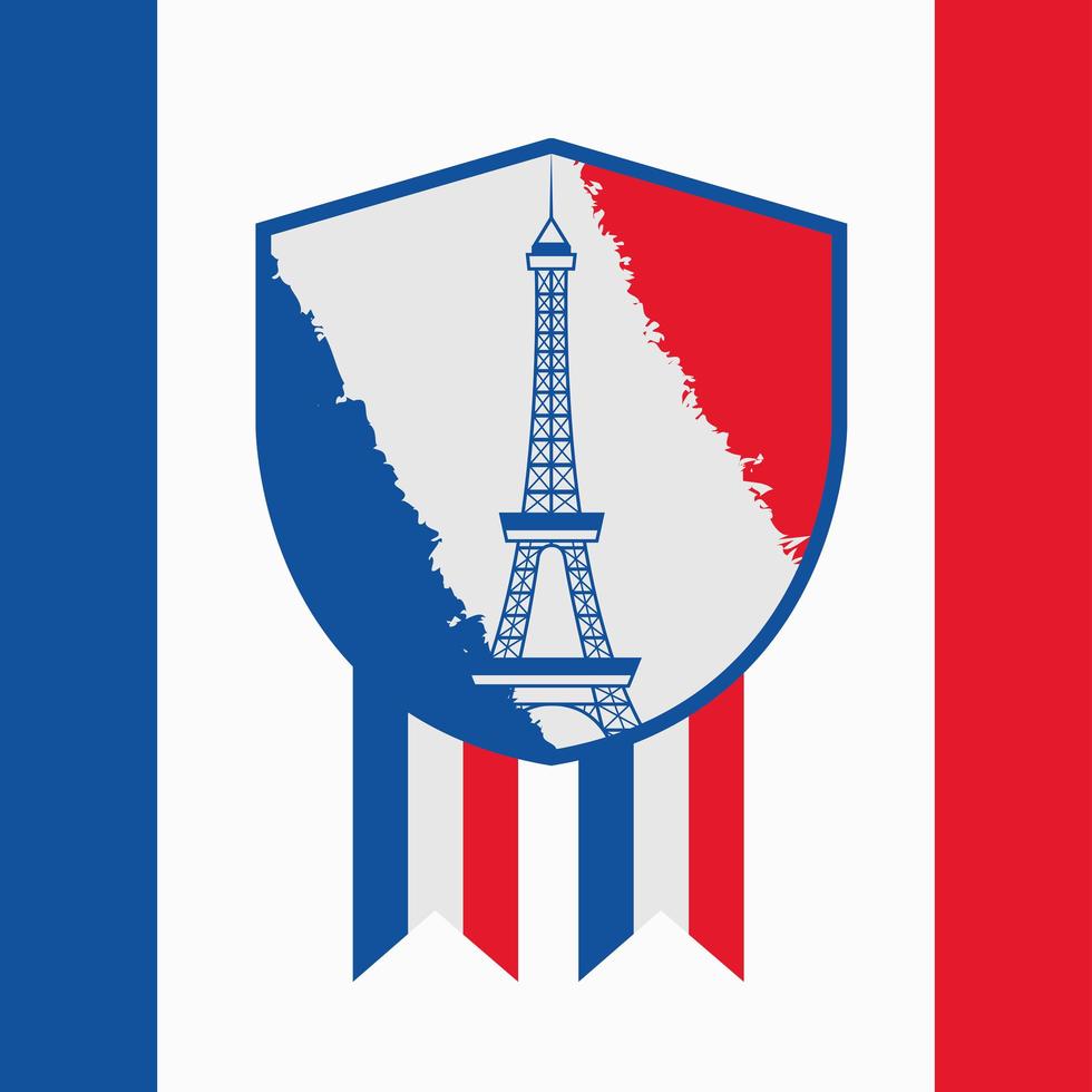 bastille day card vector