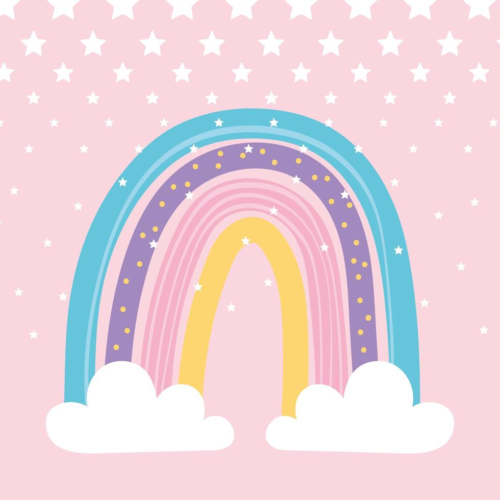 rainbow star and clouds 3701552 Vector Art at Vecteezy