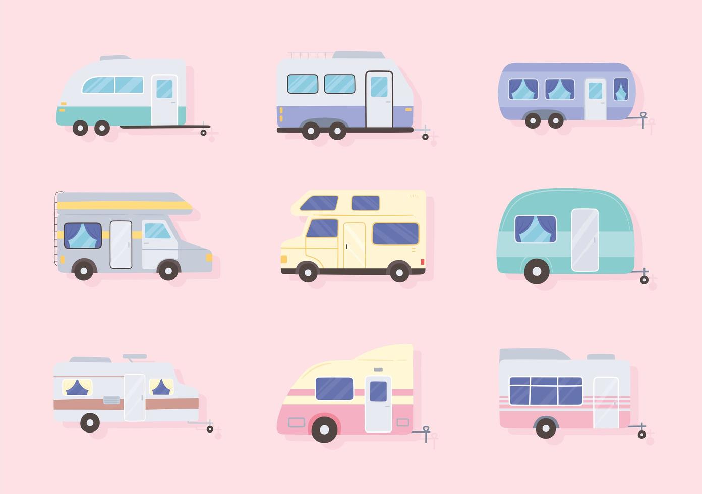 autocaravanas y remolques vector